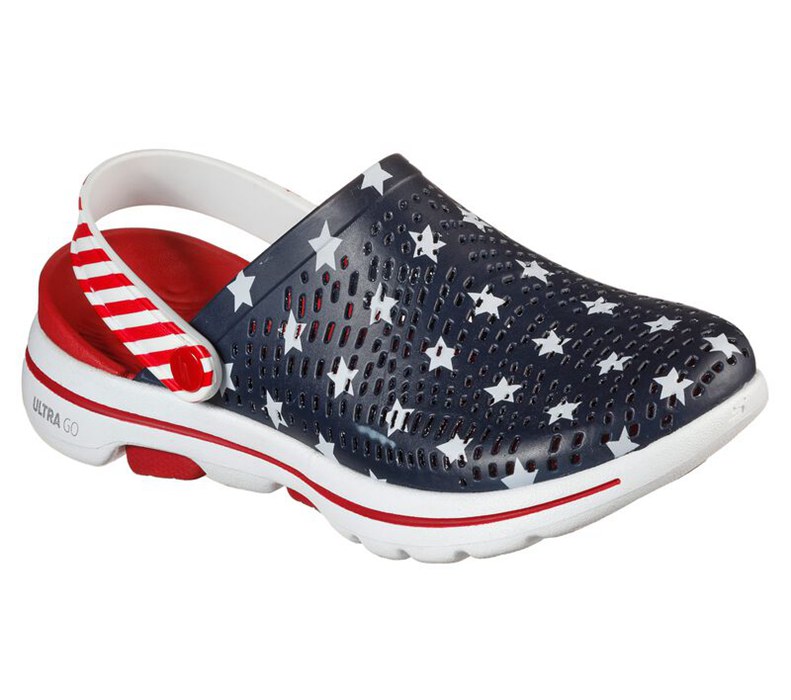 Skechers Dam Marinblå/Röda Sandaler - Cali Gear: Gowalk 5 - Stars And Stripes - Sverige (BGYUL-7625)